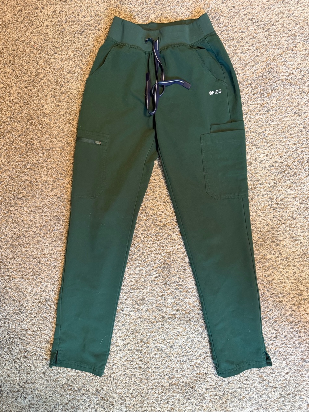 FIGS British Racing Green Yoga waisted Yola Scrub Pants